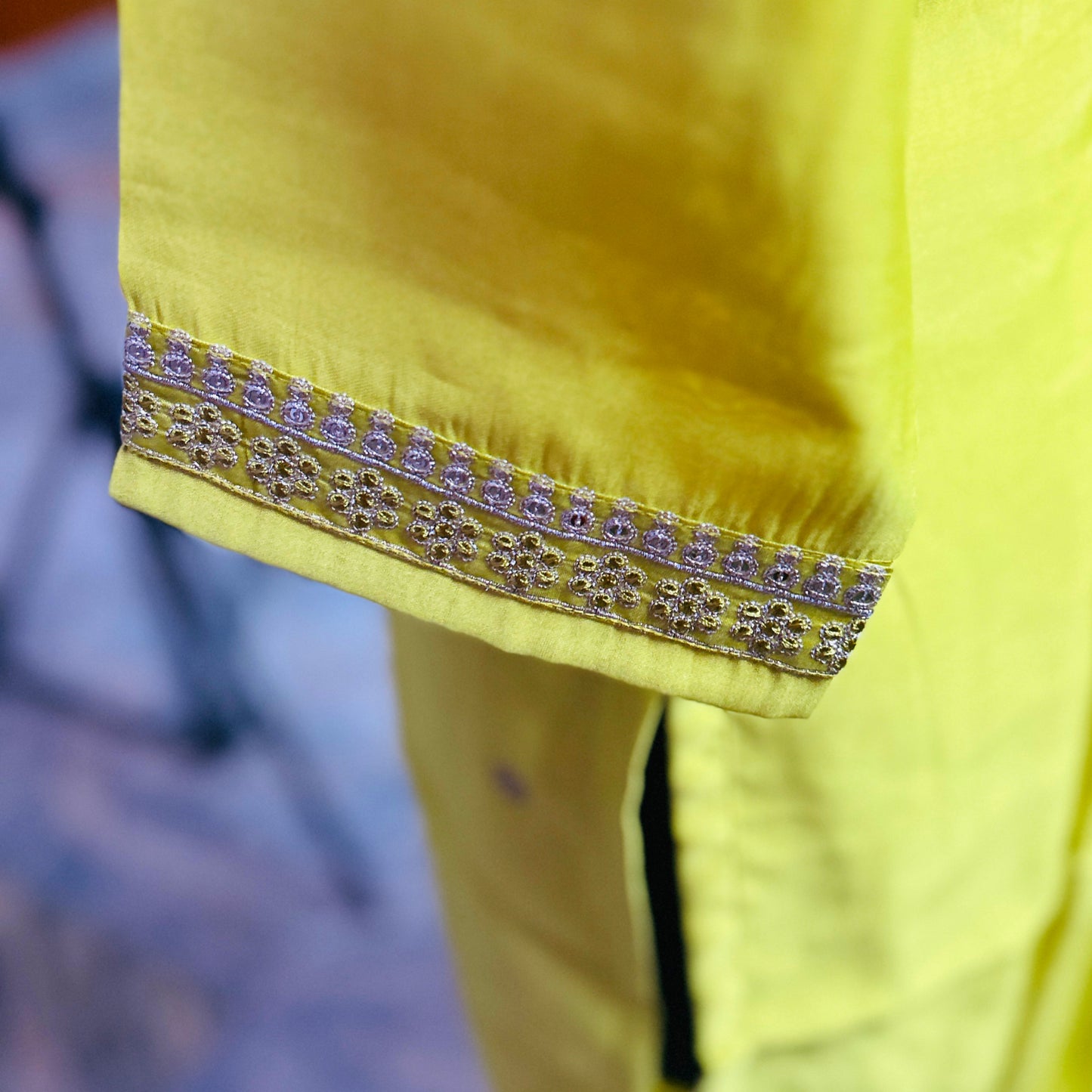 Lime Green Embroidered Silk Kurtha Set – Festive & Designer Wear