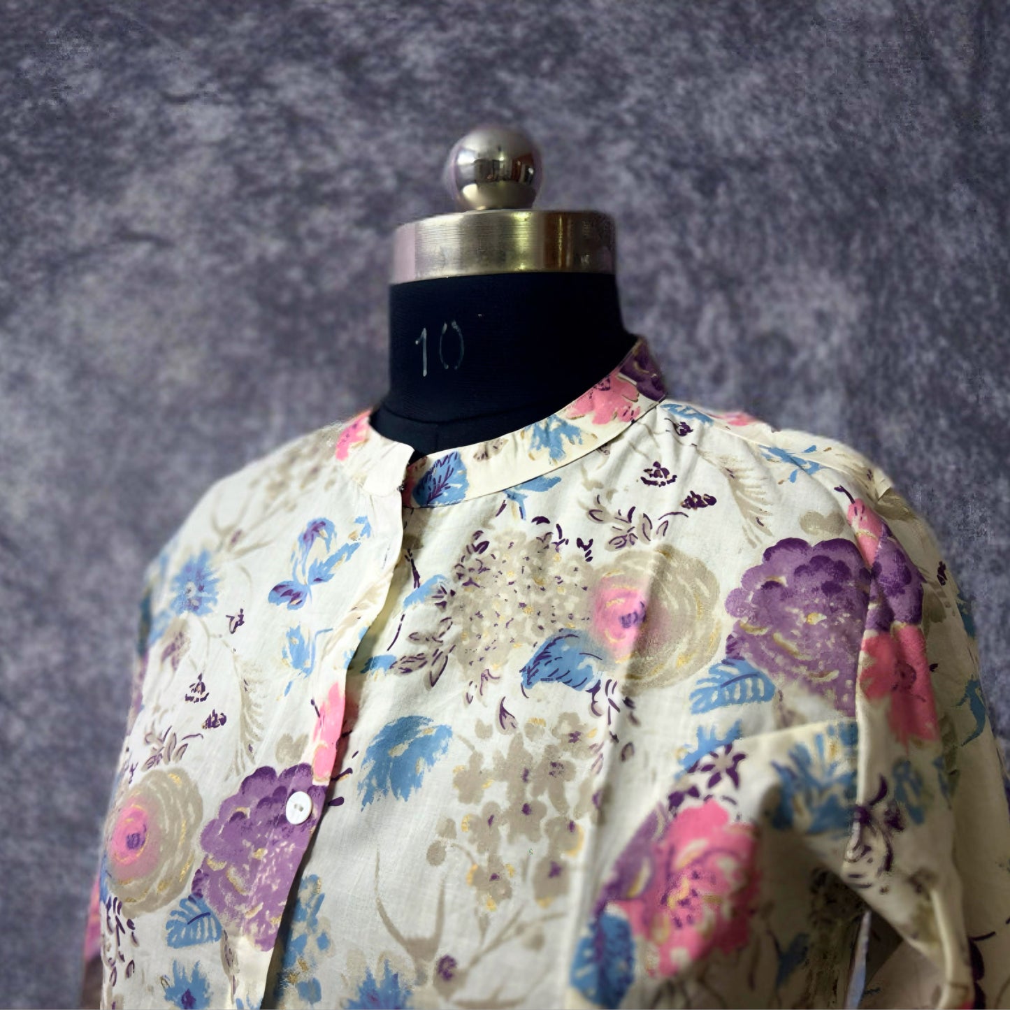Pastel Floral Print Coord Set – Casual Cotton Co-ord with Striped Pants for Everyday Elegance