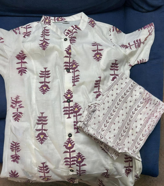 Kurta Pant Set - White | Threads & Twirls