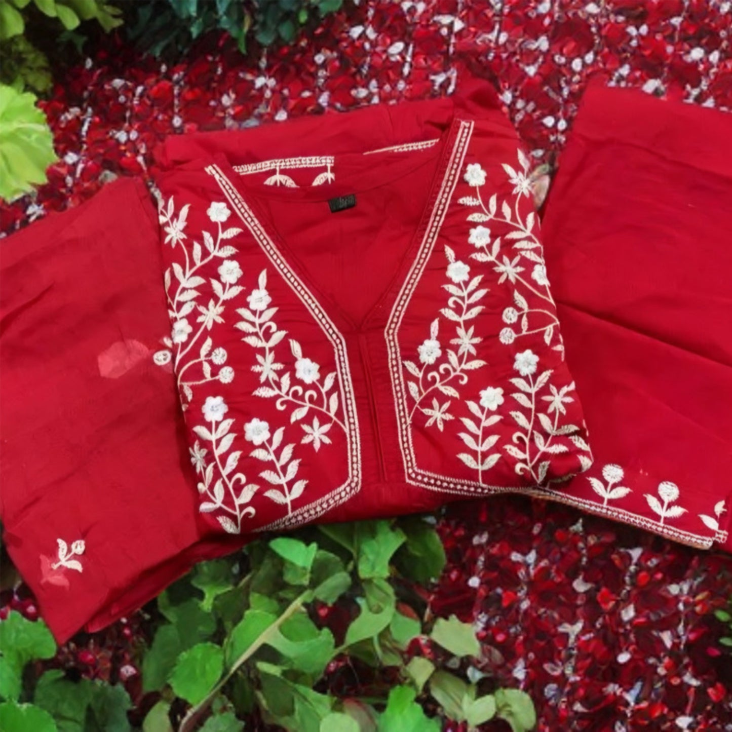 Sonal - Anarkali Suit Set - Red | Threads & Twirls
