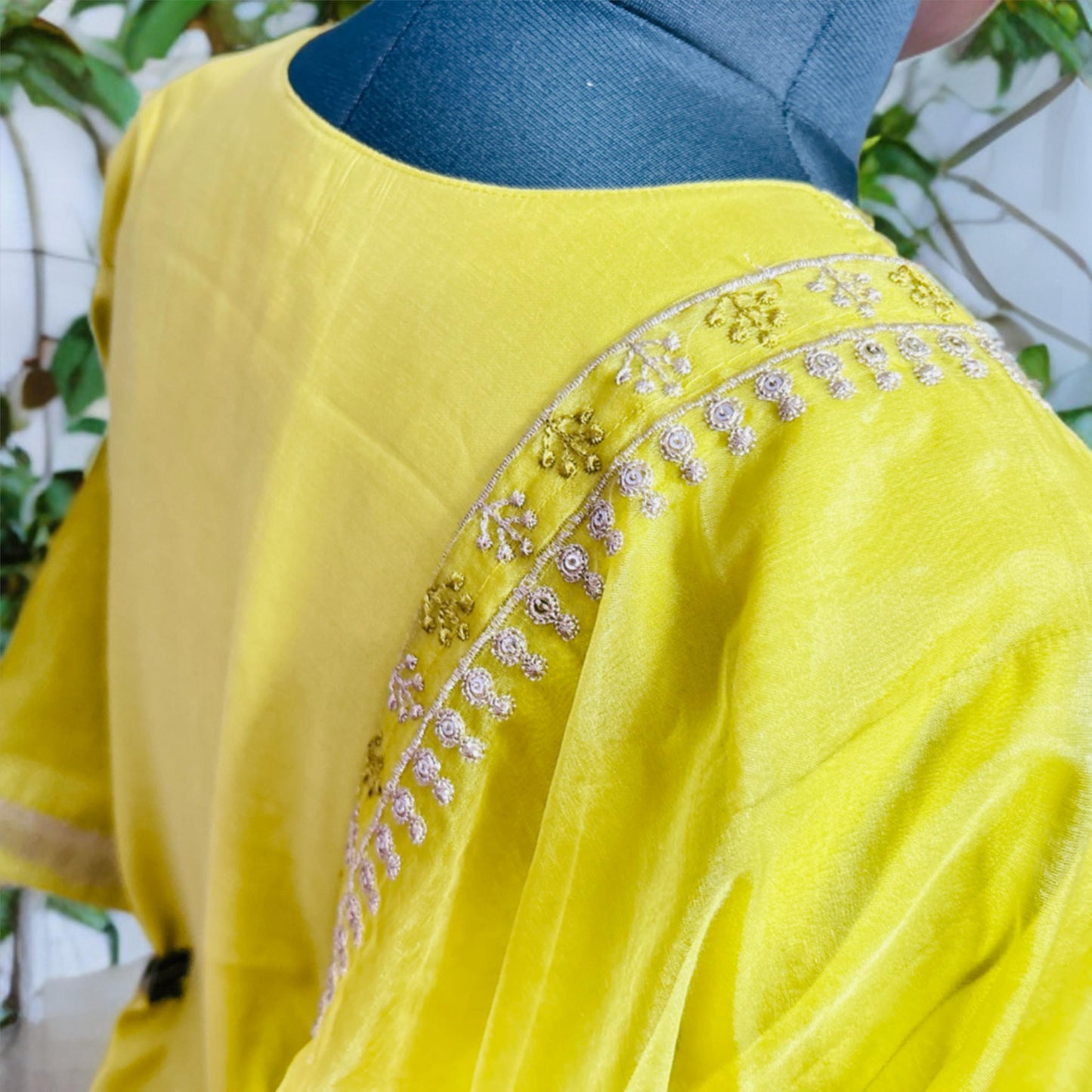 Lime Green Embroidered Silk Kurtha Set – Festive & Designer Wear