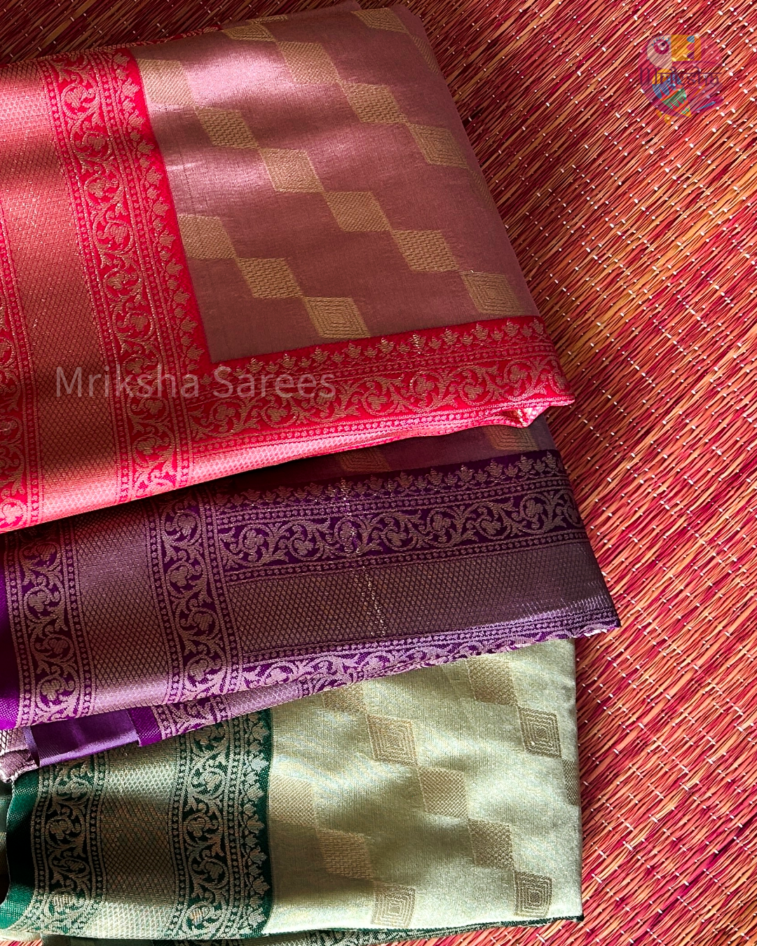 Banarasi Tissue Saree with Zari Border | Diamond Print | Dark Shaded Blouse | Premium Party & Wedding Wear | Threads & Twirls