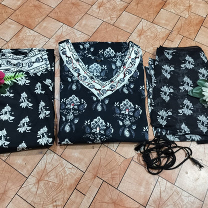 Riya - Afghani Suit Set - Black | Threads & Twirls