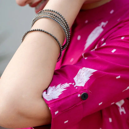 Ayesha - Printed Kurta Pant Set - Pink | Threads & Twirls