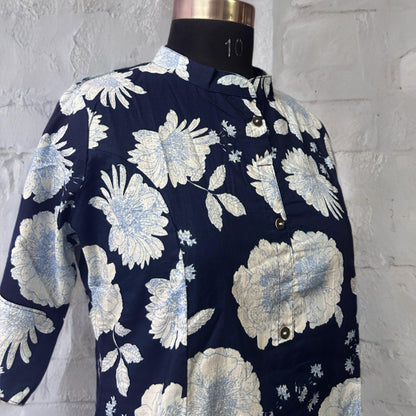 Floral Print Coords Set - Navy blue | Threads & Twirls