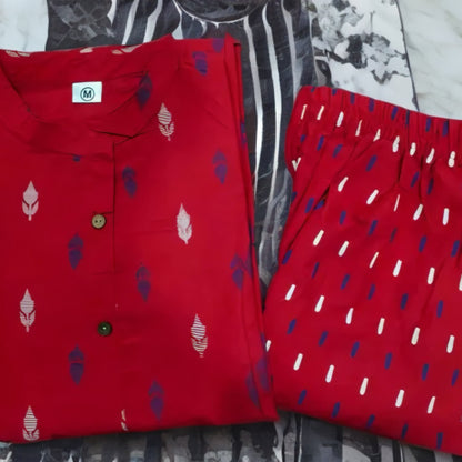 Jessie - Kurta Pant Set - Red / Blue / Black | Threads & Twirls