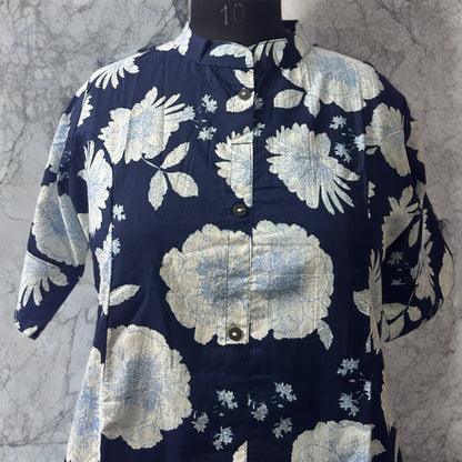 Floral Print Coords Set - Navy blue | Threads & Twirls