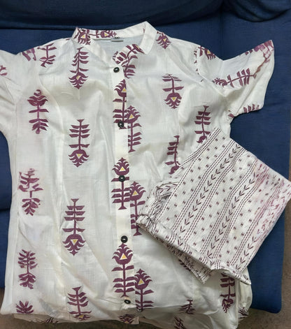 Kurta Pant Set - White | Threads & Twirls