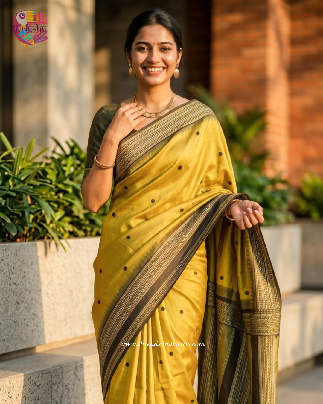 Mriksha Sarees Fancy Silk Polka Dot Saree with Matching Blouse | Designer Border & Tassel Pallu | ₹1499