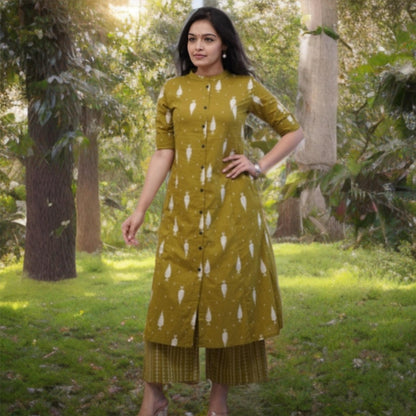 Ayesha - Printed Kurta Pant Set - Green | Threads & Twirls