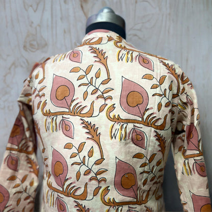 Tan Brown Cotton Printed Kurti Pant Set with Dupatta | Threads & Twirls