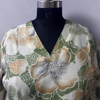 Women's Floral Cotton Co-ord Set with V-Neck & Pocket | Breathable Daily Wear