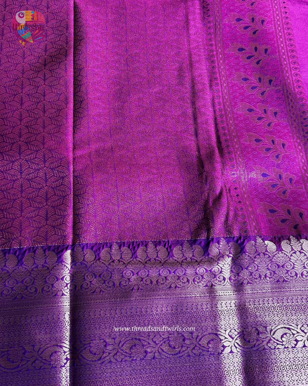 Blue & Pink Checked Semi Silk Saree with Zari Border & Contrast Blouse – Mriksha Sarees