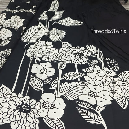 Kanishka - Mul Mul Cotton Suit Set - Black | Threads & Twirls