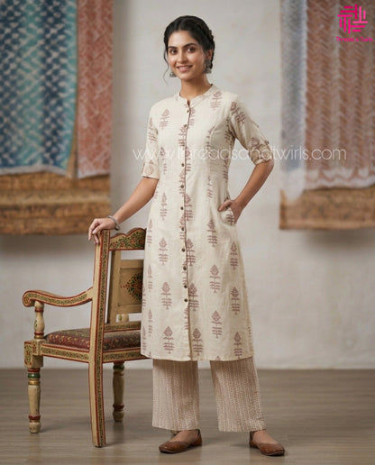Kurta Pant Set - White | Threads & Twirls