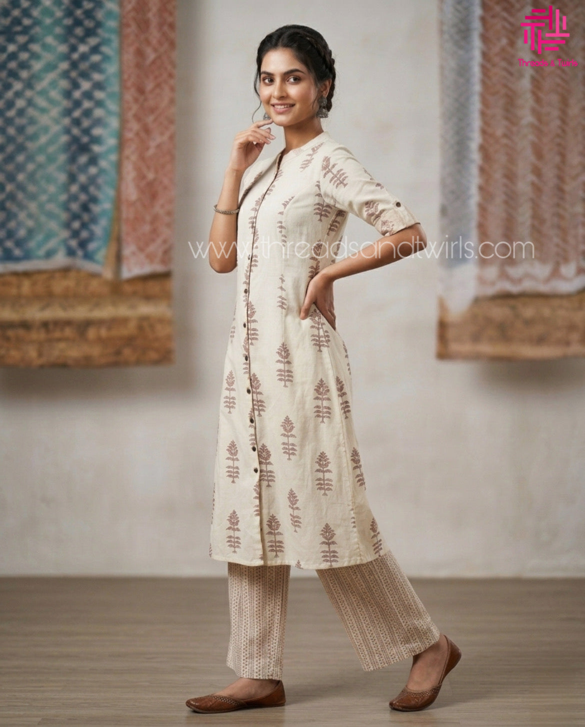 Kurta Pant Set - White | Threads & Twirls