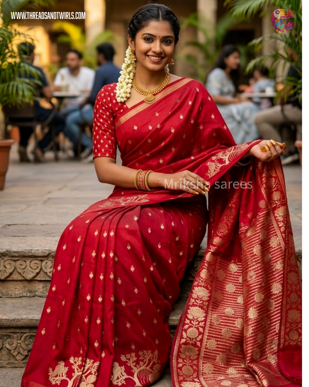 Banarasi Zari Embroidery Soft Silk Saree – Floral & Bird Motif Collection (Green, Red, Teal Variants)