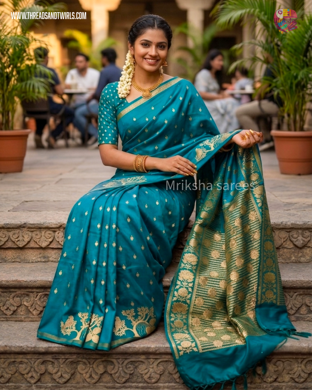 Banarasi Zari Embroidery Soft Silk Saree – Floral & Bird Motif Collection (Green, Red, Teal Variants)
