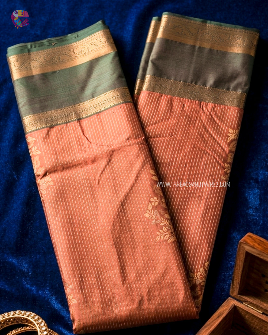 Kancheepuram Semi Silk Saree with Vaira Oosi Pattern & Floral Motifs | Sparkling Silver, Lotus Biscoff Brown & Mulberry Pink | Mriksha Sarees