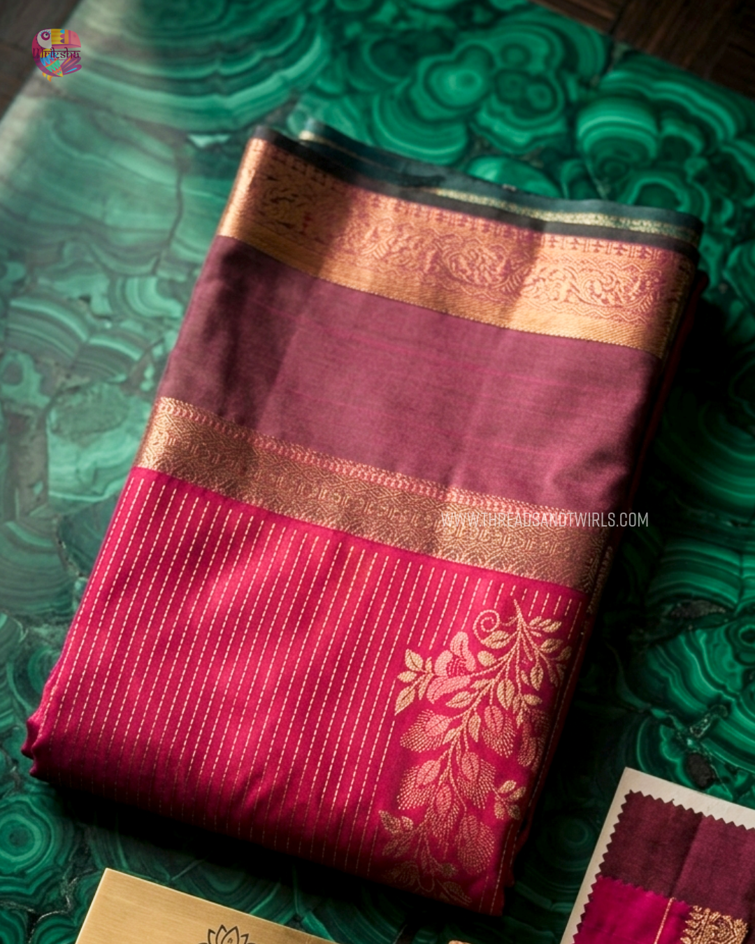 Kancheepuram Semi Silk Saree with Vaira Oosi Pattern & Floral Motifs | Sparkling Silver, Lotus Biscoff Brown & Mulberry Pink | Mriksha Sarees