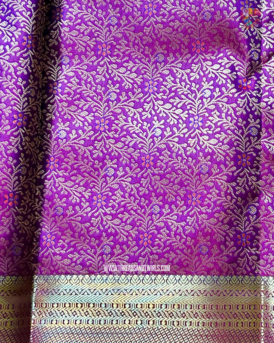 Kancheepuram Semi Silk Saree with Rich Zari Border & Matching Blouse | Purple & Maroon | Mriksha Sarees