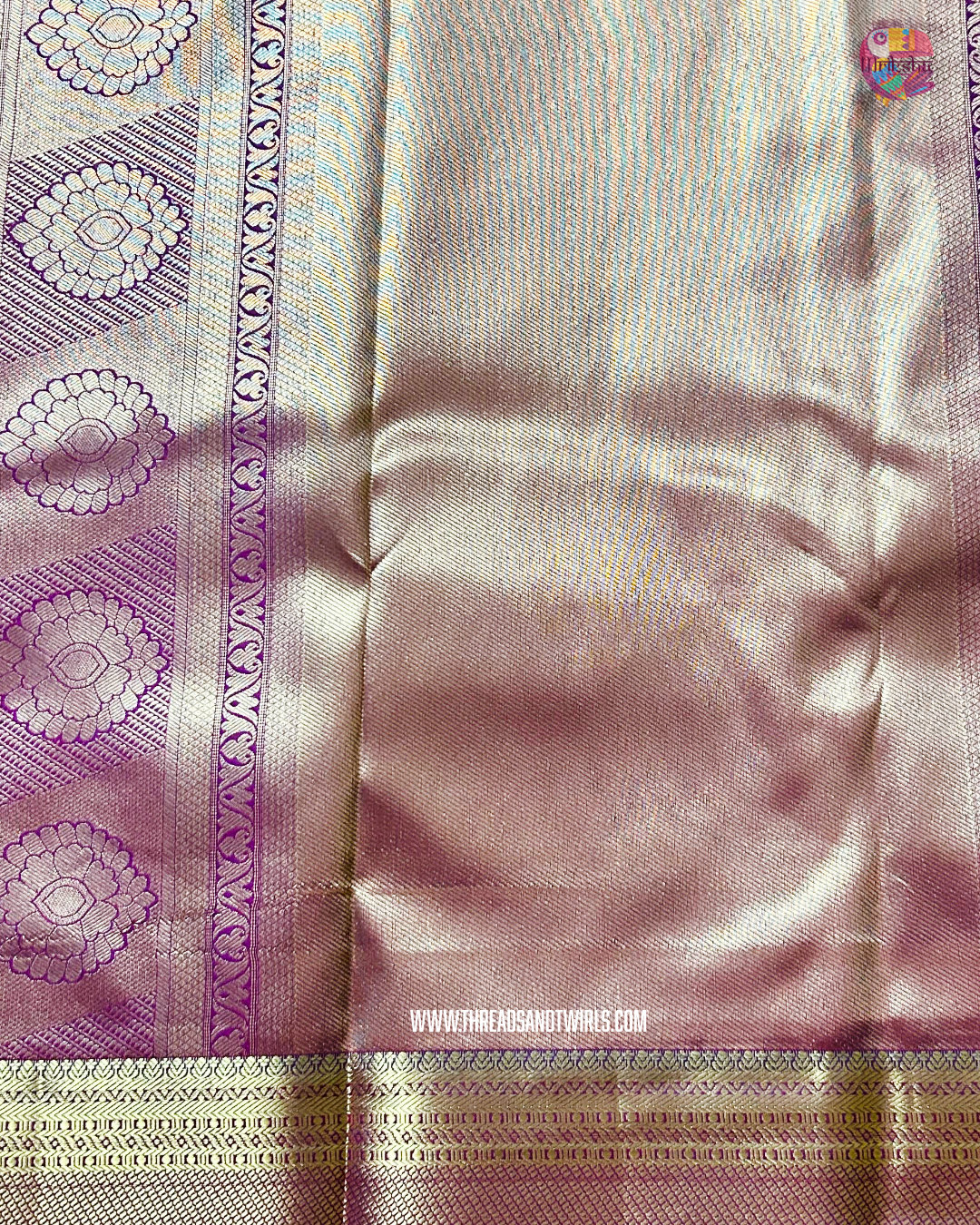 Kancheepuram Semi Silk Saree with Rich Zari Border & Matching Blouse | Purple & Maroon | Mriksha Sarees