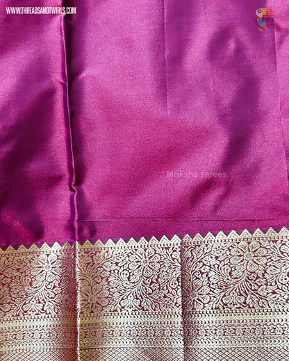 Kancheepuram Semi Silk Saree with Rich Zari Border & Matching Blouse | Purple & Maroon | Mriksha Sarees