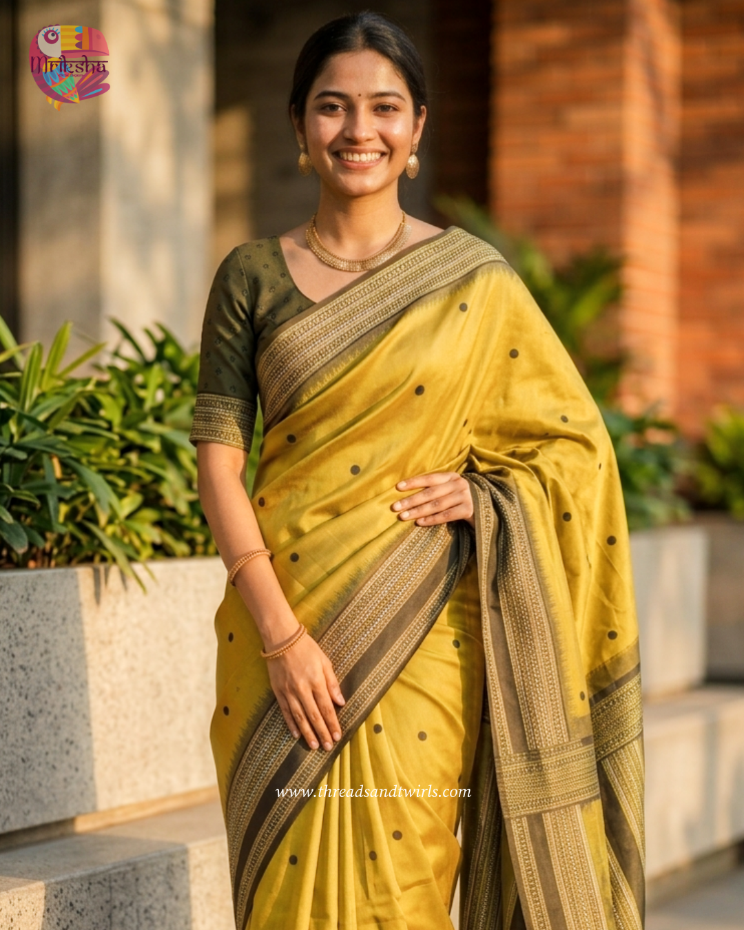 Mriksha Sarees Fancy Silk Polka Dot Saree with Matching Blouse | Designer Border & Tassel Pallu | ₹1499