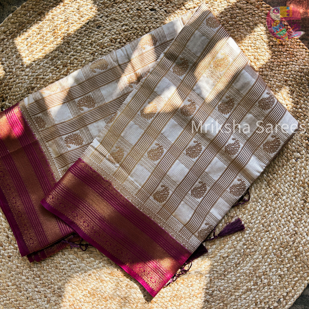 Premium Silk Cotton Saree with Zari Border & Paisley Buttas – Traditional Festive Collection