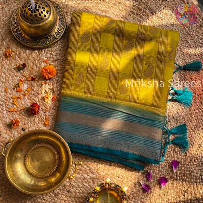 Premium Silk Cotton Saree with Zari Border & Paisley Buttas – Traditional Festive Collection