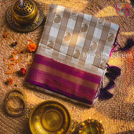 Premium Silk Cotton Saree with Zari Border & Paisley Buttas – Traditional Festive Collection