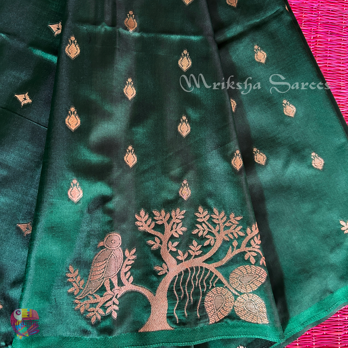 Banarasi Zari Embroidery Soft Silk Saree – Floral & Bird Motif Collection (Green, Red, Teal Variants)