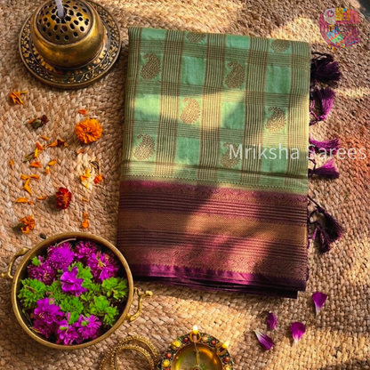 Premium Silk Cotton Saree with Zari Border & Paisley Buttas – Traditional Festive Collection