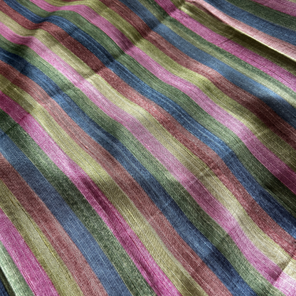 Beige Ghicha Silk Saree with Green Geometric Design Pallu & Blouse | Mriksha Sarees