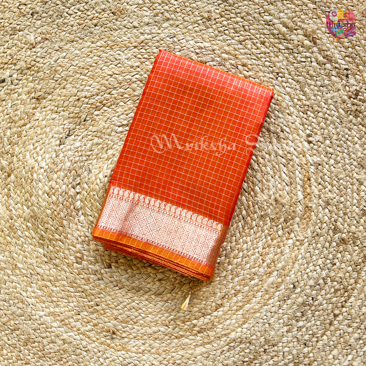 Fancy Cotton Saree with Checks & Zari Border | Lightweight Saree with Running Blouse – 8 Colors | Threads & Twirls