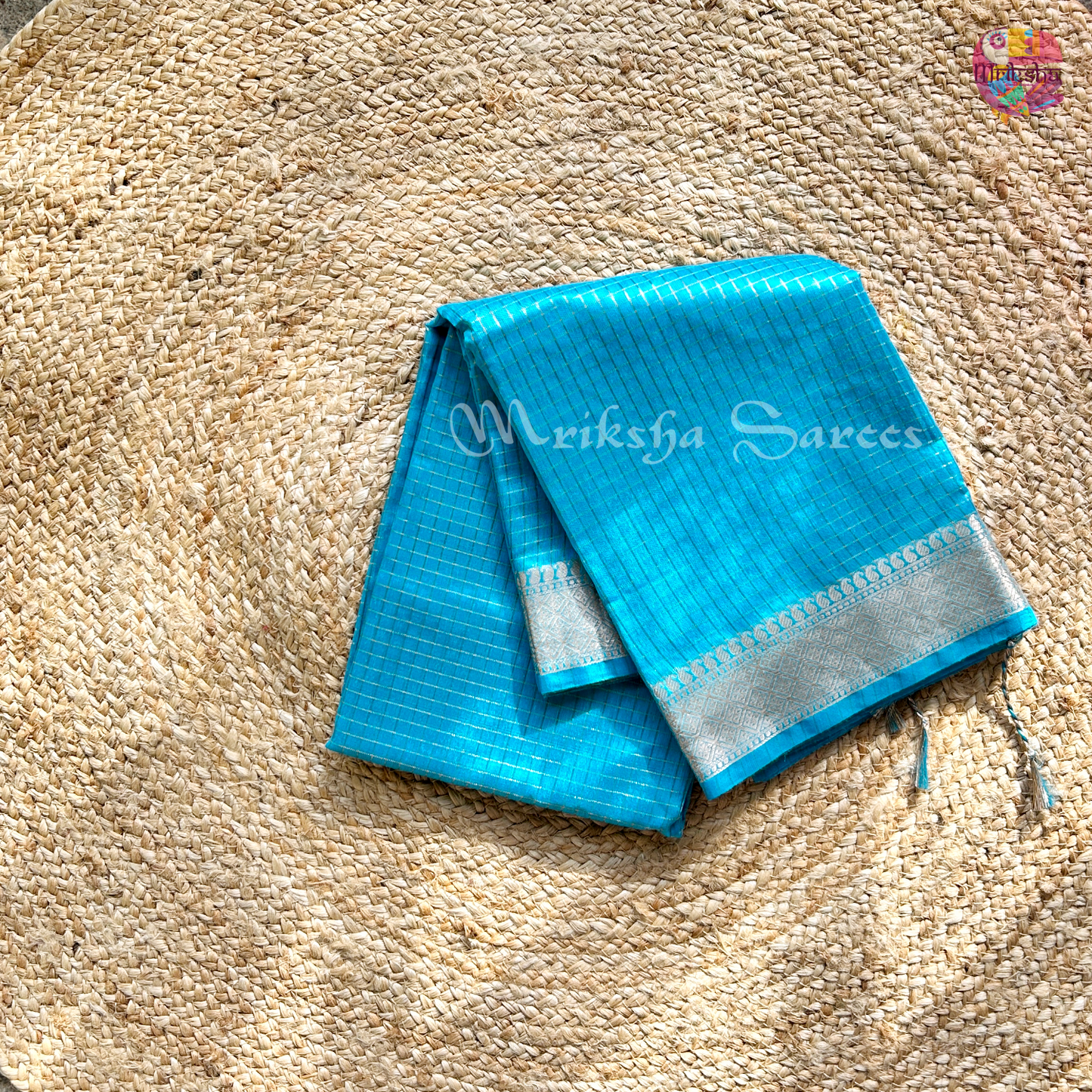 Fancy Cotton Saree with Checks & Zari Border | Lightweight Saree with Running Blouse – 8 Colors | Threads & Twirls