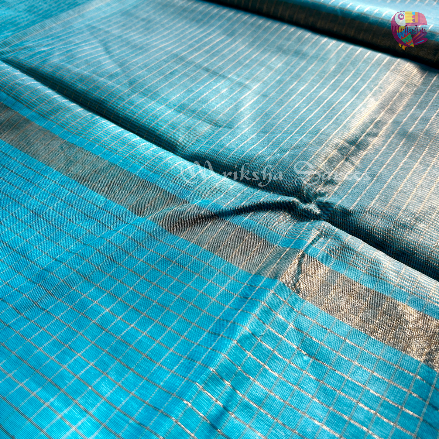 Fancy Cotton Saree with Checks & Zari Border | Lightweight Saree with Running Blouse – 8 Colors | Threads & Twirls
