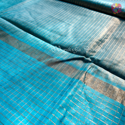 Fancy Cotton Saree with Checks & Zari Border | Lightweight Saree with Running Blouse – 8 Colors | Threads & Twirls