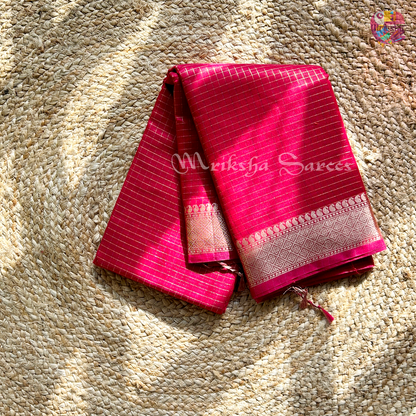 Fancy Cotton Saree with Checks & Zari Border | Lightweight Saree with Running Blouse – 8 Colors | Threads & Twirls