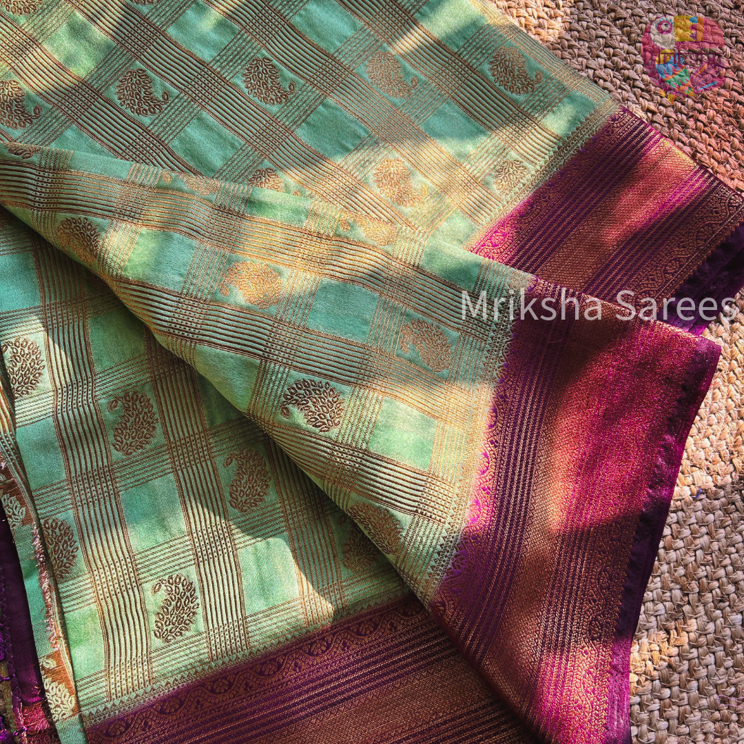 Premium Silk Cotton Saree with Zari Border & Paisley Buttas – Traditional Festive Collection
