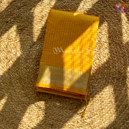 Fancy Cotton Saree with Checks & Zari Border | Lightweight Saree with Running Blouse – 8 Colors | Threads & Twirls