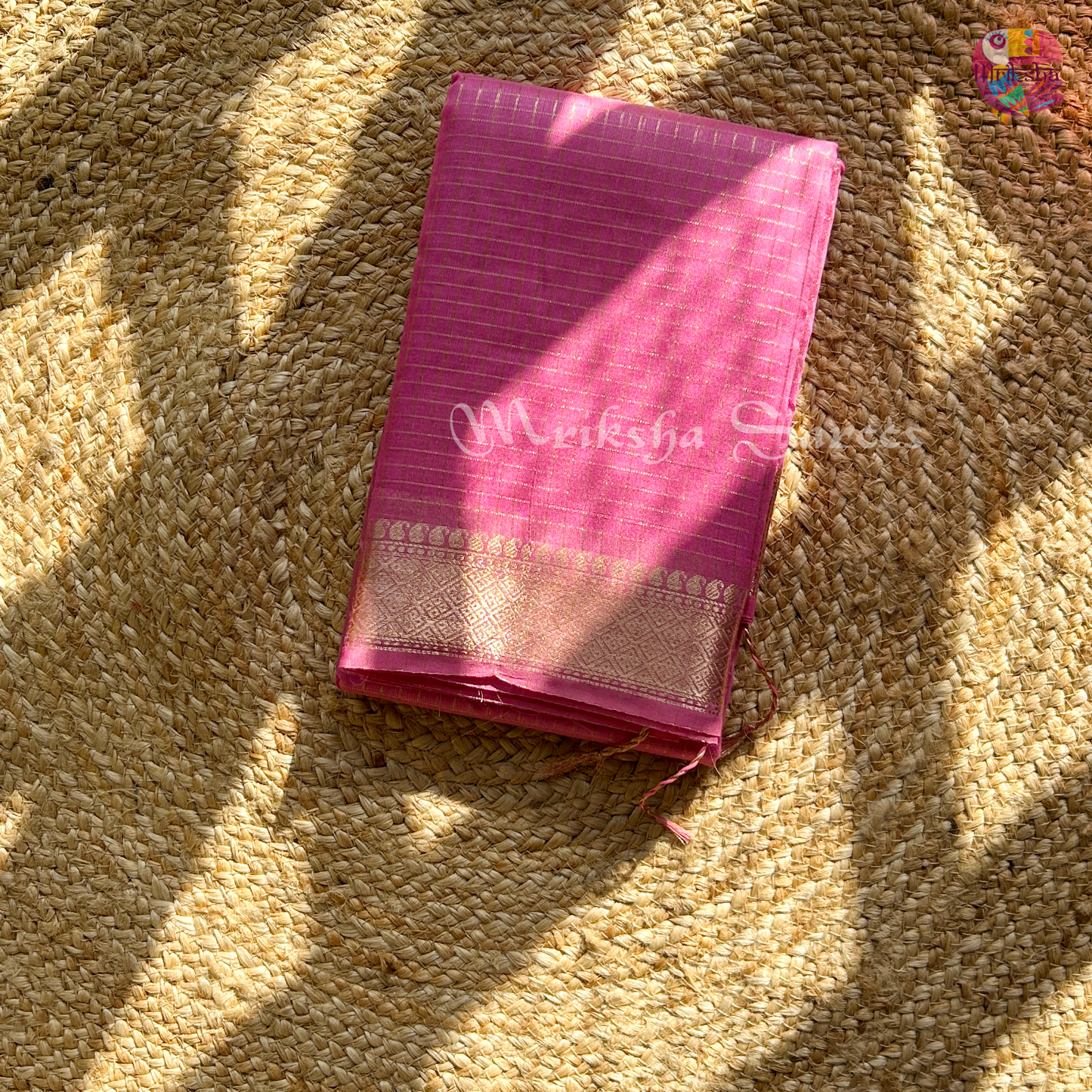 Fancy Cotton Saree with Checks & Zari Border | Lightweight Saree with Running Blouse – 8 Colors | Threads & Twirls