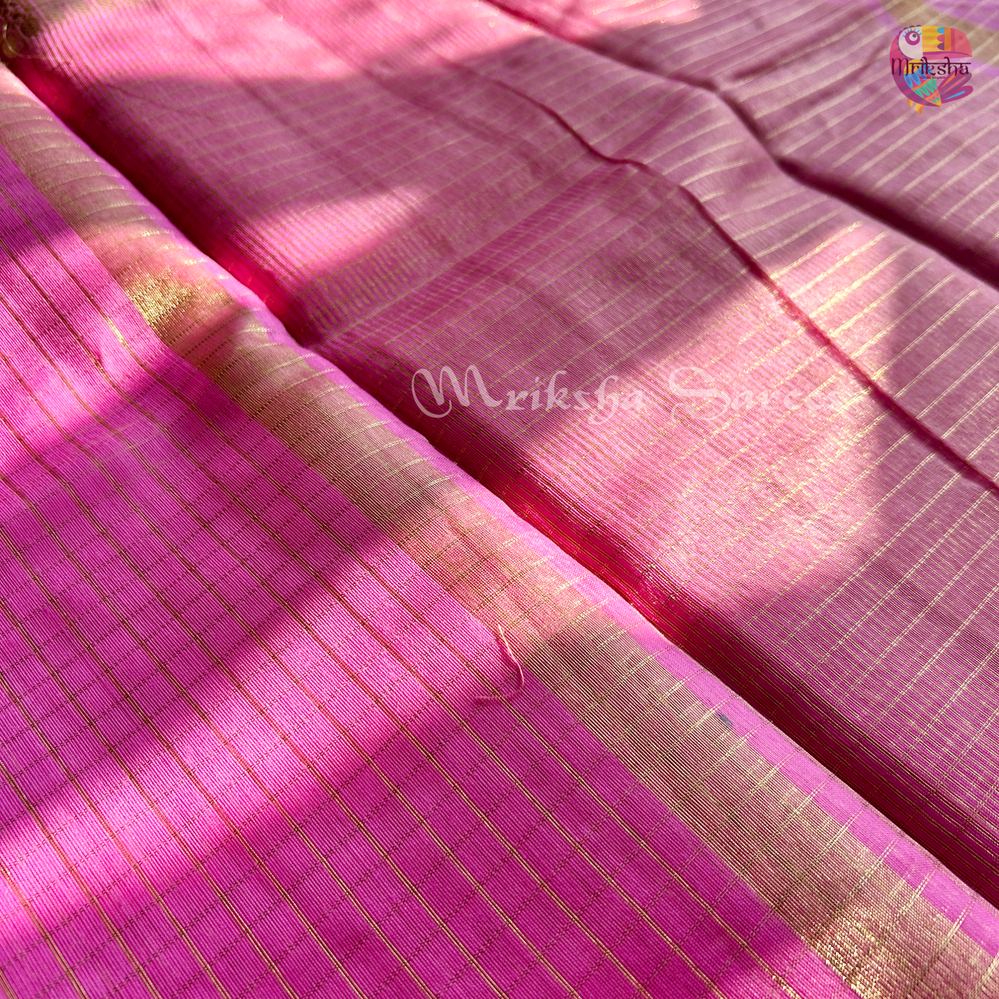 Fancy Cotton Saree with Checks & Zari Border | Lightweight Saree with Running Blouse – 8 Colors | Threads & Twirls