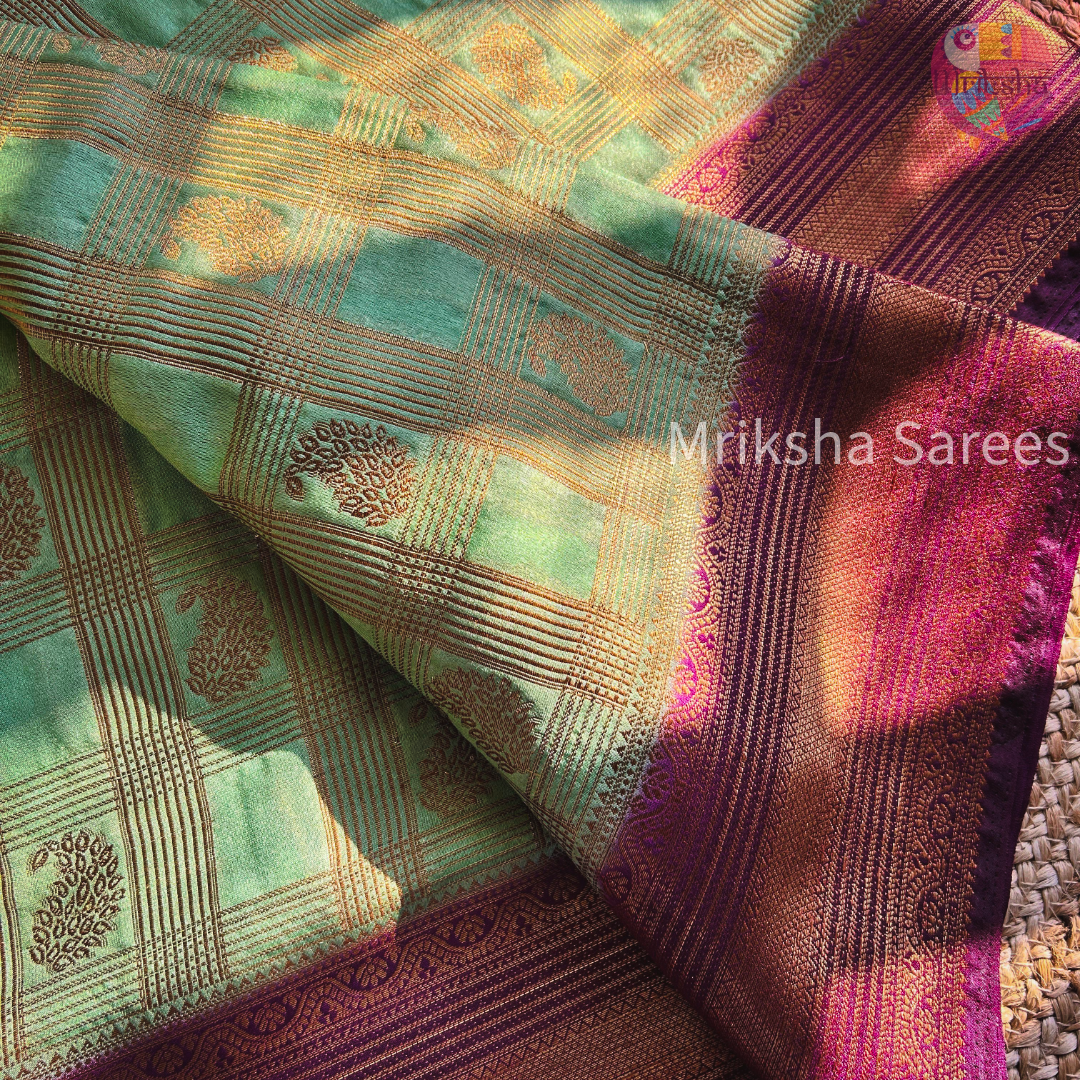 Premium Silk Cotton Saree with Zari Border & Paisley Buttas – Traditional Festive Collection
